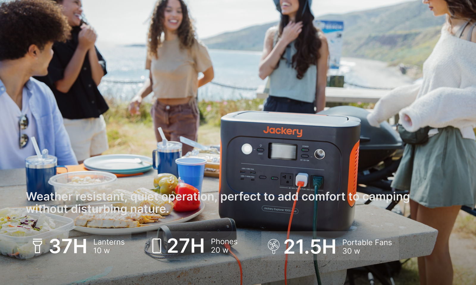 Camping backup power scene