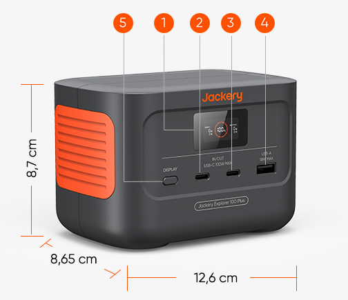 Jackery Explorer 100 Plus Port Overview