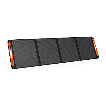 Jackery SolarSaga 200W folding solar panel shown open, using an official transparent manufacturer image.