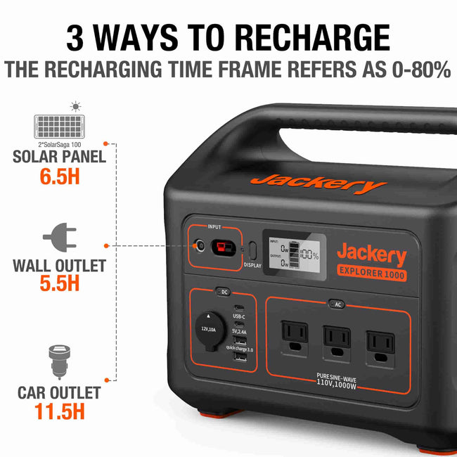 Jackery Explorer 1000 Portable Power Station (Refurbished)