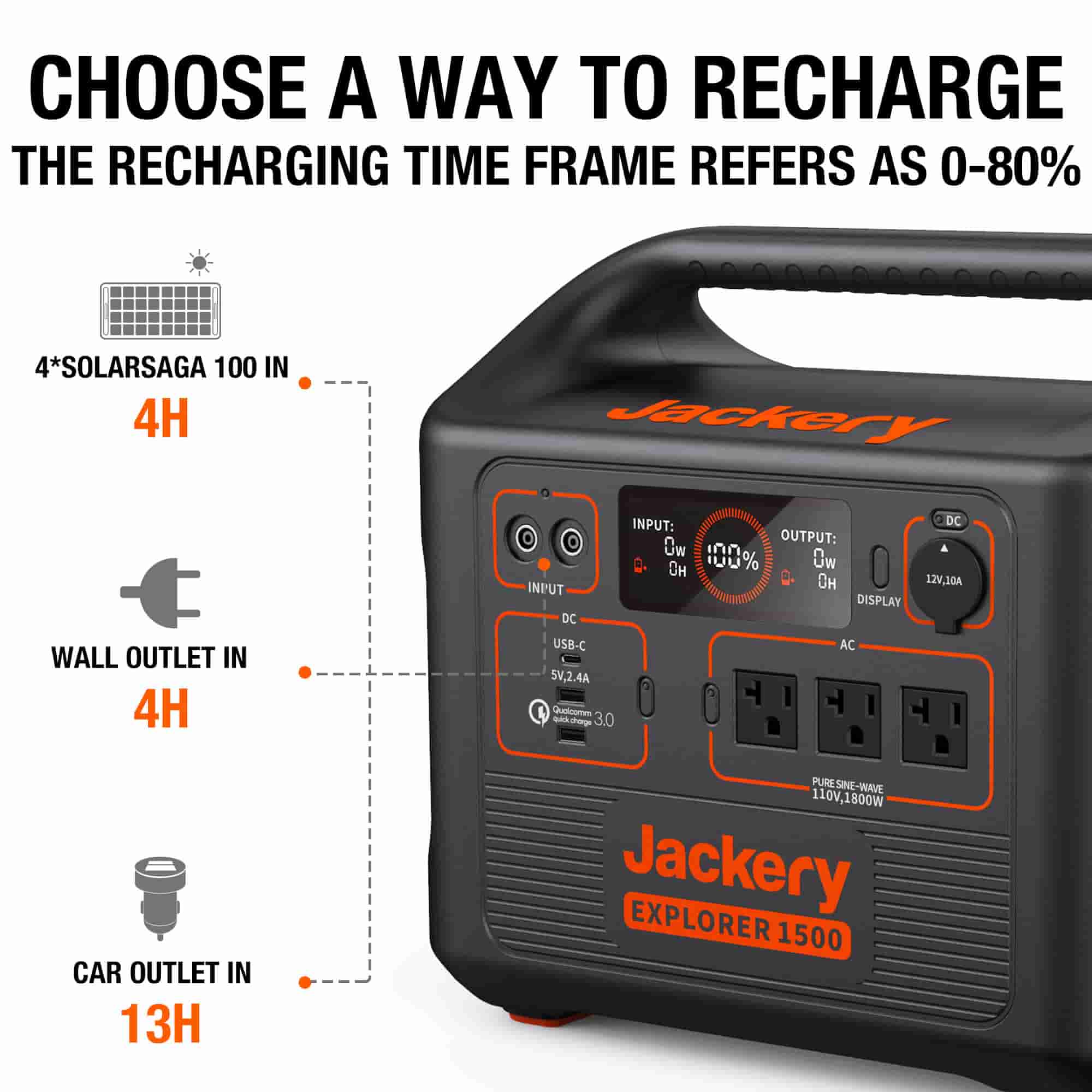 Jackery Explorer 1500 Portable Power Station (Refurbished) - Jackery