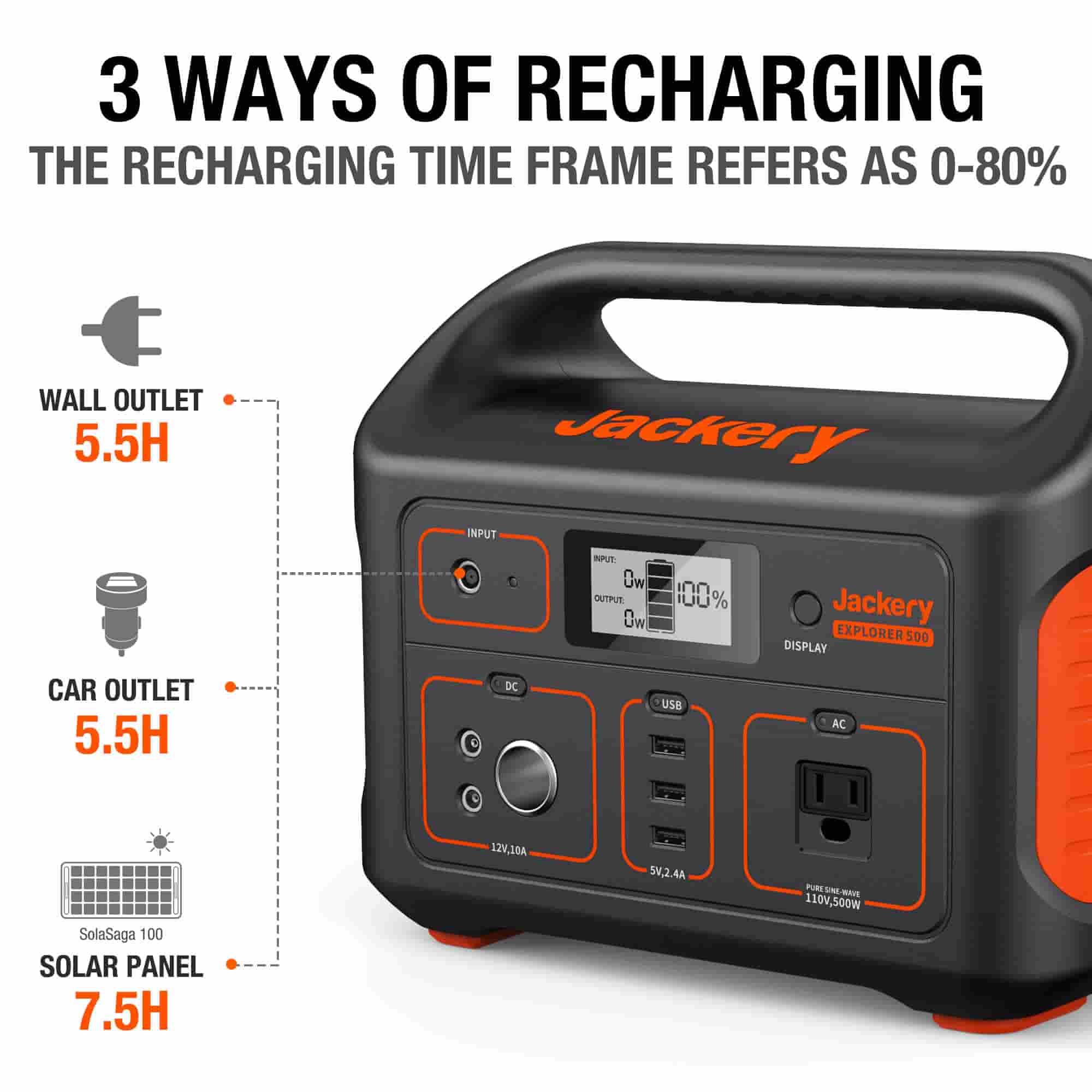 Jackery Explorer 500 Portable Power Station (Refurbished)